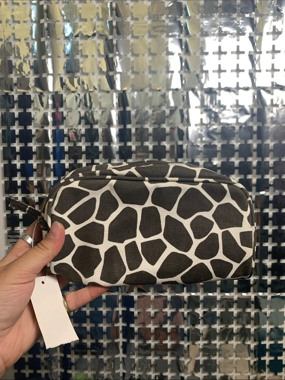 Banana Republic Brown and Cream Giraffe Print Card & Key Holder Pouch